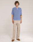 English Ribbed Short Sleeves Polo - Made in Tuscany