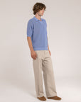 English Ribbed Short Sleeves Polo - Made in Tuscany