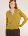 Long Sleeve Linen Polo - Made in Tuscany