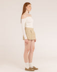 Boat Neck Ribbed Cotton Sweater - Made in Tuscany