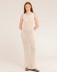 Cotton Line Crochet Long Dress - Made in Tuscany