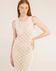 Cotton Line Crochet Long Dress - Made in Tuscany