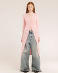 Long Cardigan Discharge Dyed - Made in Tuscany