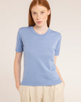 Cotton Silk Short Sleeves Crewneck - Made in Tuscany