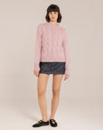 Baby Alpaca Cable Knit Crewneck – Made in Tuscany
