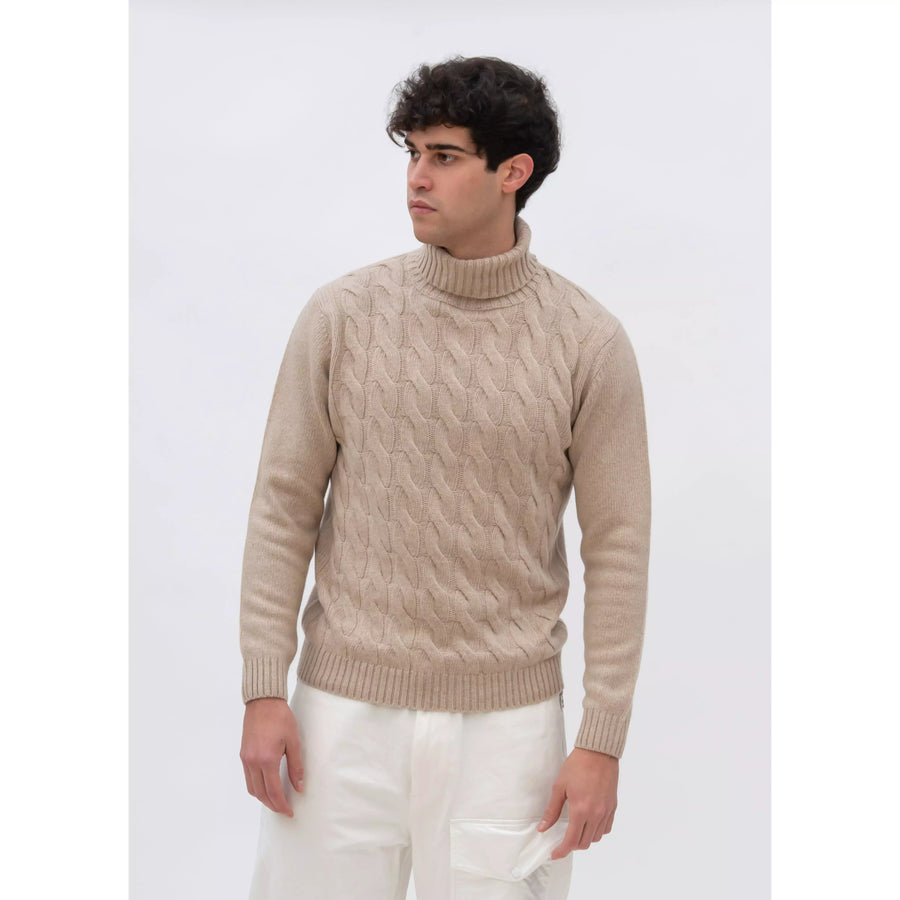 CABLE-KNIT CASHMERE TURTLENECK SWEATER