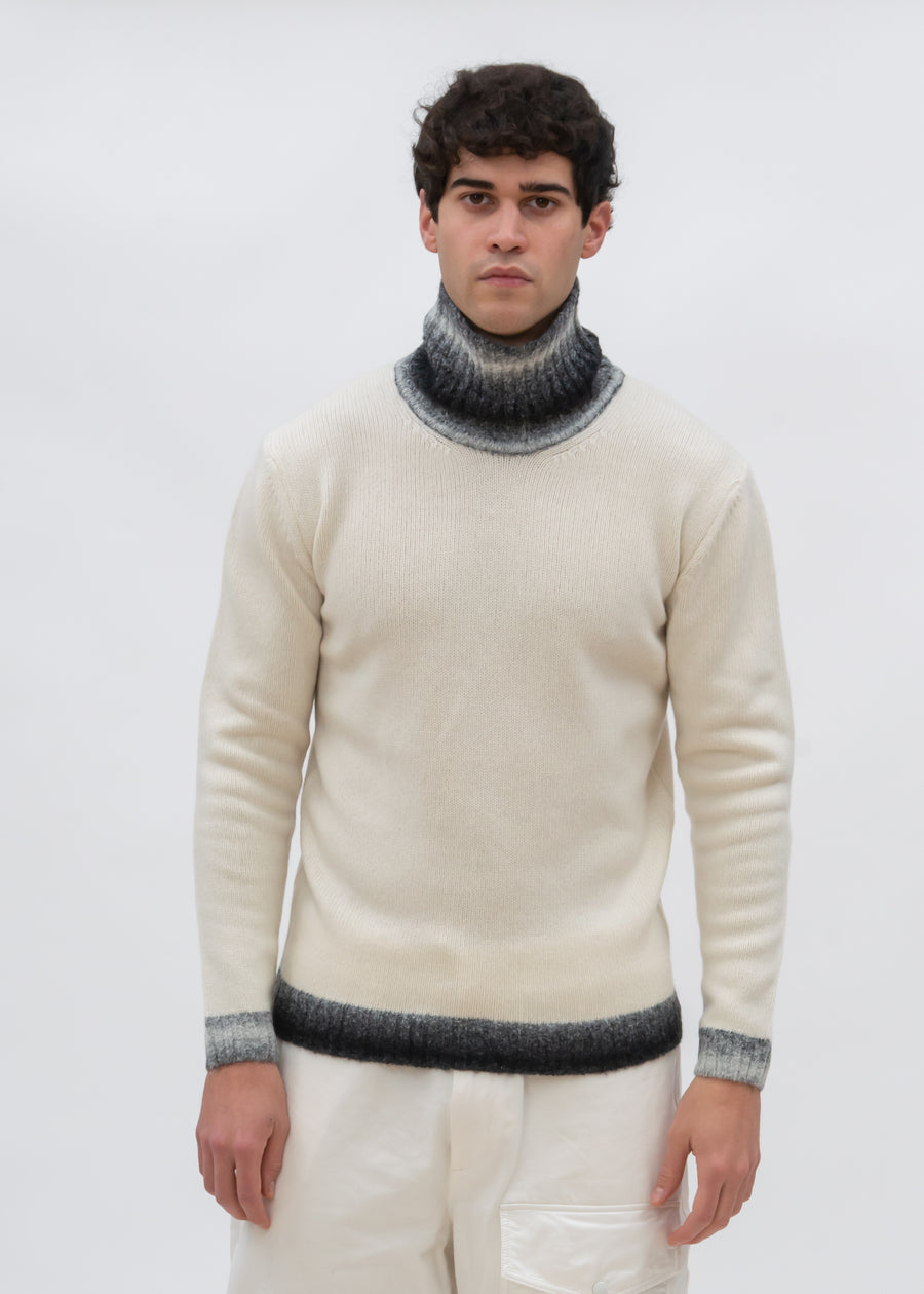 SHADED EFFECT DETAILS TURTLENECK SWEATER