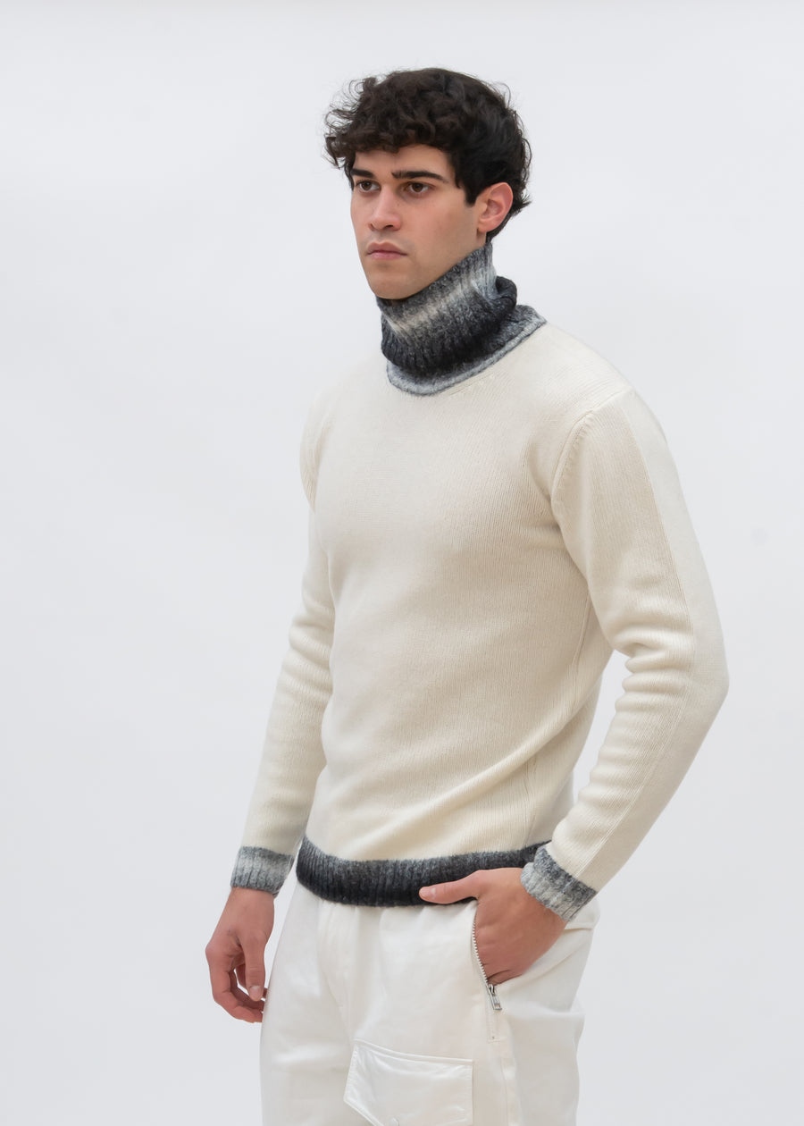 SHADED EFFECT DETAILS TURTLENECK SWEATER