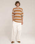 Short Sleeve Striped Crewneck - Made in Tuscany