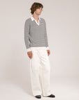 Long Sleeves Striped Polo - Made in Tuscany