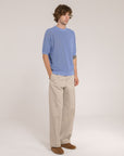 English Ribbed Short Sleeves Crewneck - Made in Tuscany