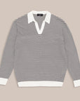 Long Sleeves Striped Polo - Made in Tuscany