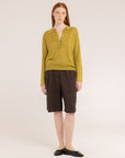 Long Sleeve Linen Polo - Made in Tuscany