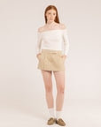 Boat Neck Ribbed Cotton Sweater - Made in Tuscany