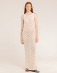 Cotton Line Crochet Long Dress - Made in Tuscany