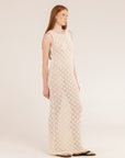 Cotton Line Crochet Long Dress - Made in Tuscany