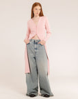 Long Cardigan Discharge Dyed - Made in Tuscany