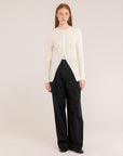 Buttoned Ribbed Cardigan - Made in Tuscany
