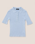 Ribbed Cotton Crepe Polo - Made in Tuscany