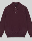 Extrafine Merino Long Sleeves Button Polo - Made in Tuscany