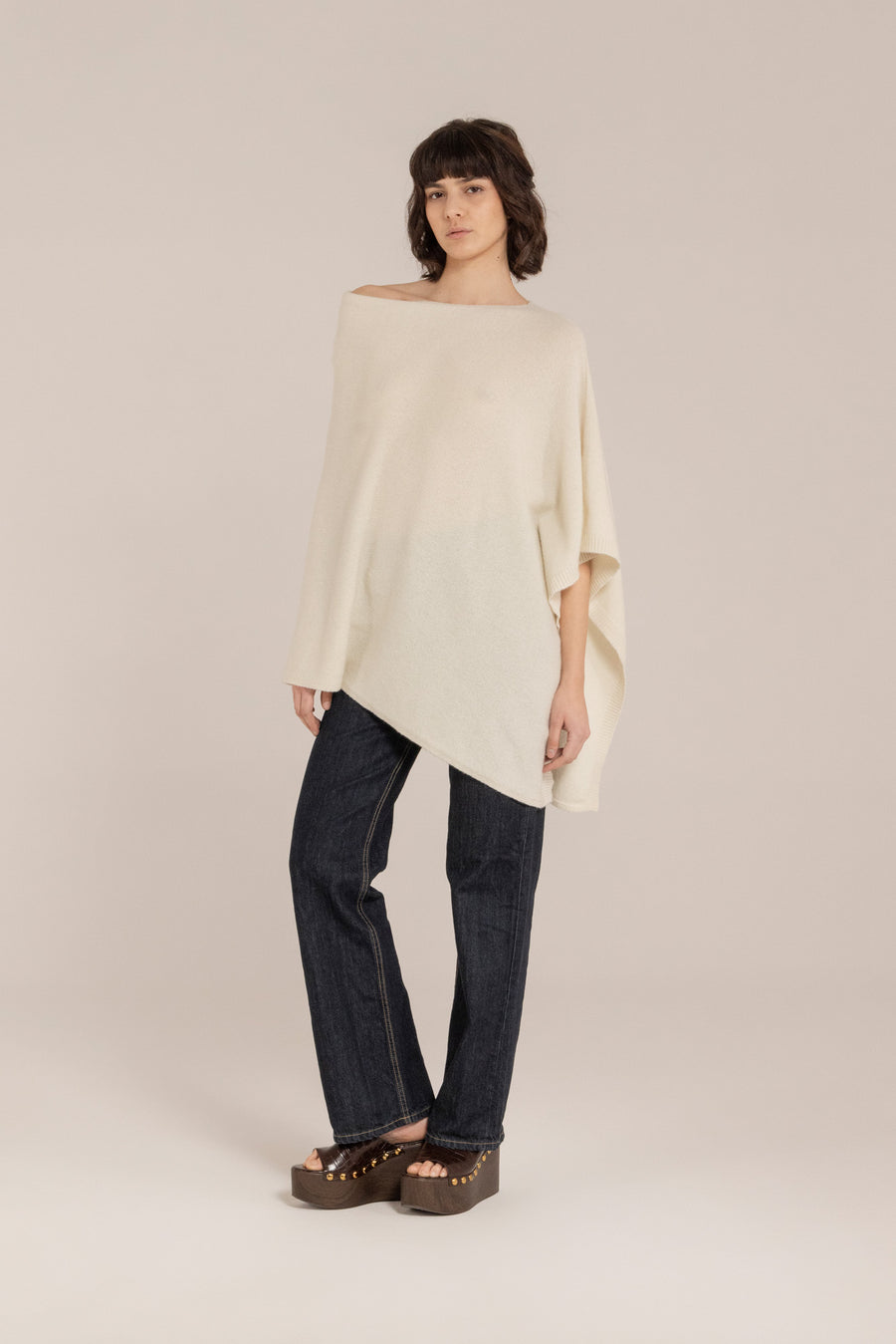 Cashmere Asymmetric Shawl –  Made in Tuscany