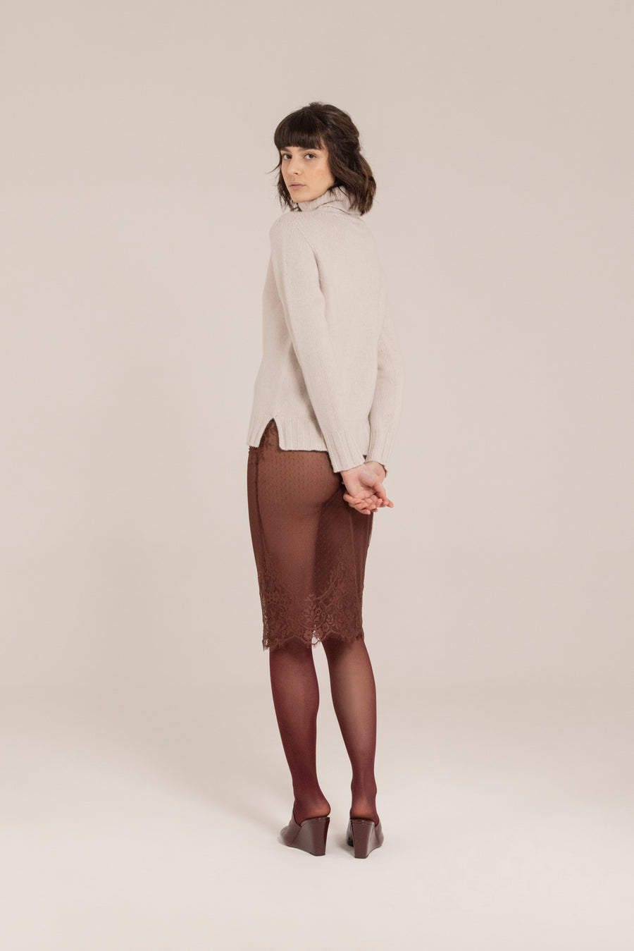 Cashmere Blend Chuncky Turtleneck –  Made in Tuscany