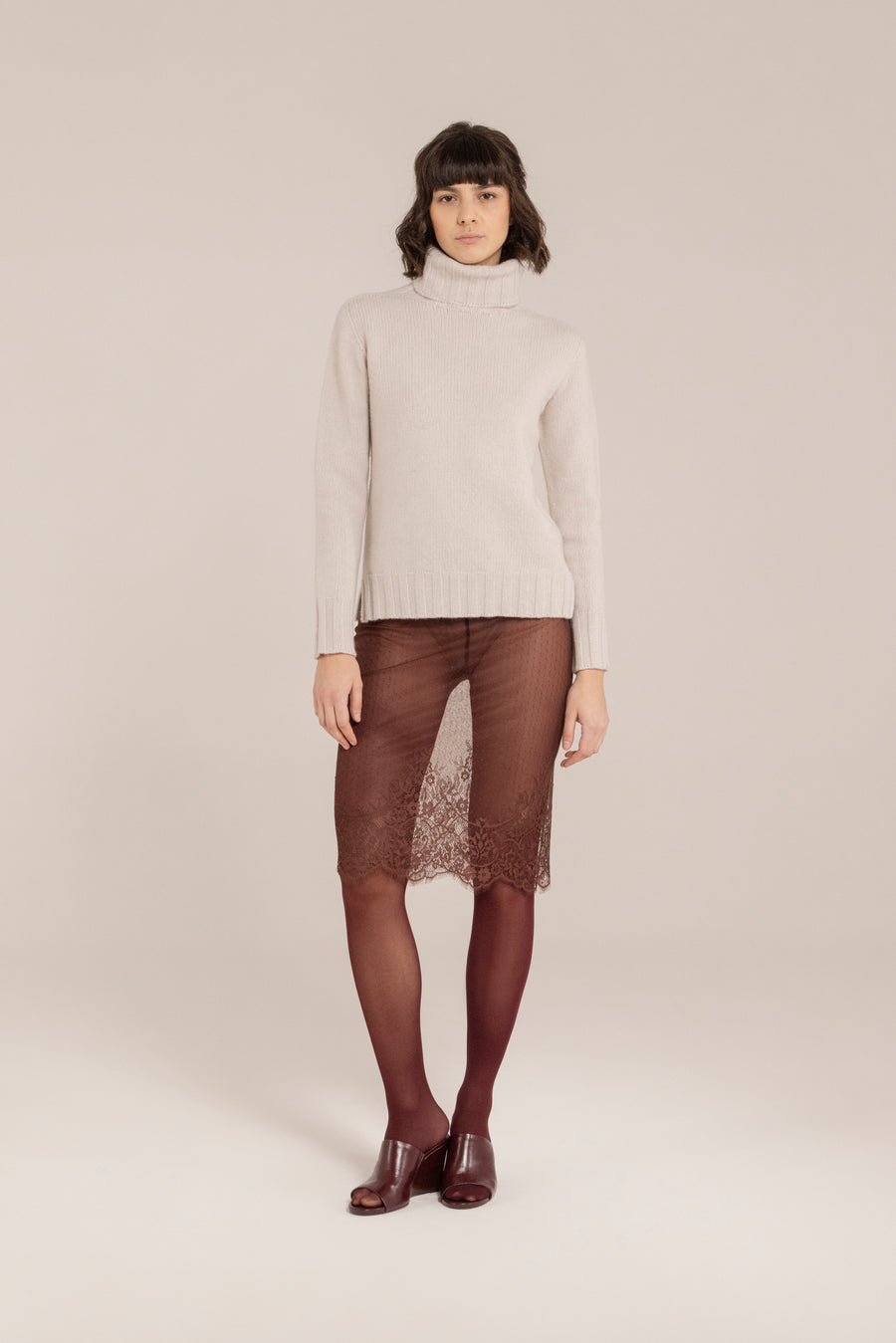 Cashmere Blend Chuncky Turtleneck –  Made in Tuscany