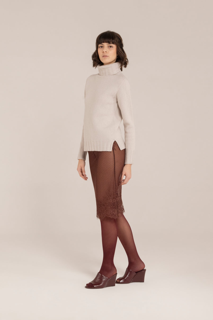 Cashmere Blend Chuncky Turtleneck –  Made in Tuscany
