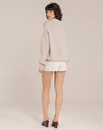 Cashmere Blend Ribbed Zipped Jacket –  Made in Tuscany