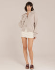 Cashmere Blend Ribbed Zipped Jacket –  Made in Tuscany