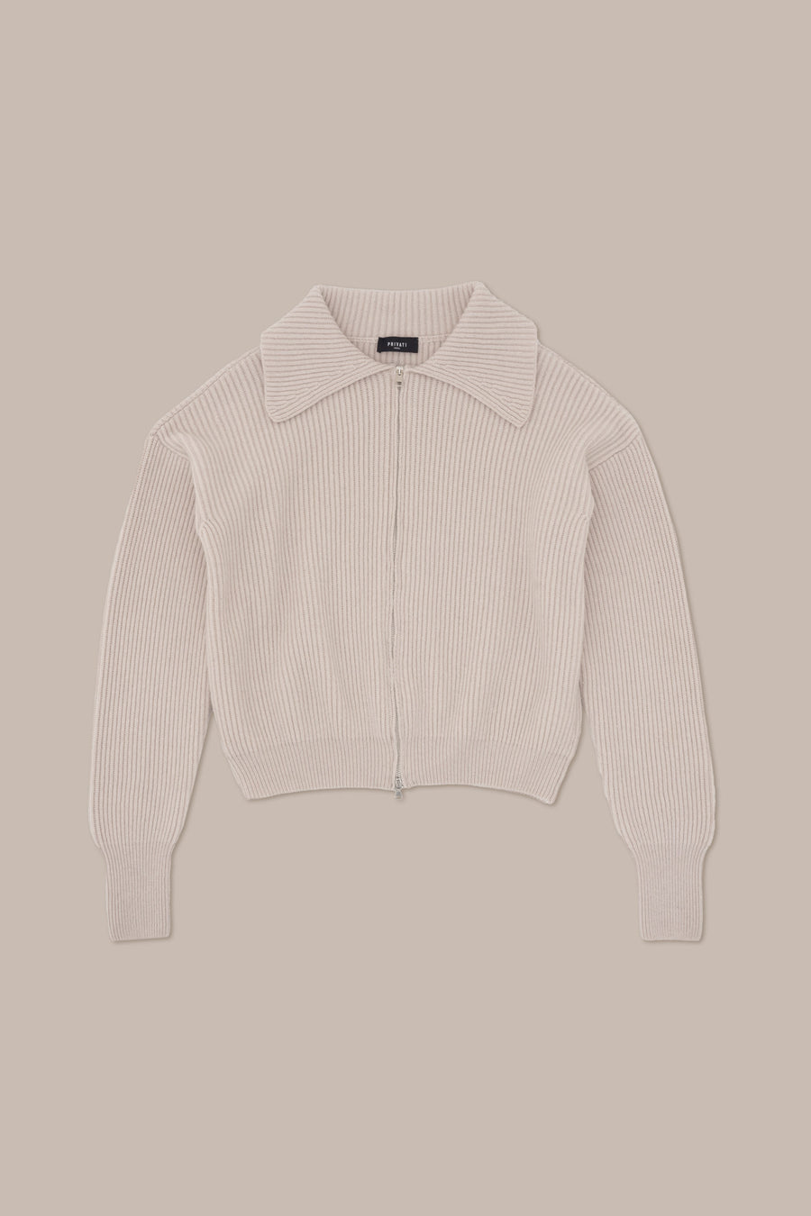 Cashmere Blend Ribbed Zipped Jacket –  Made in Tuscany