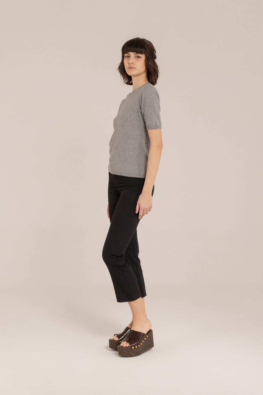 Cashmere Blend Short Sleeves Crewneck –  Made in Tuscany
