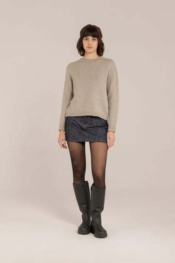 Baby Alpaca Integral Crewneck –  Made in Tuscany