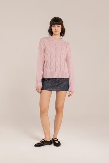 Baby Alpaca Cable Knit Crewneck –  Made in Tuscany
