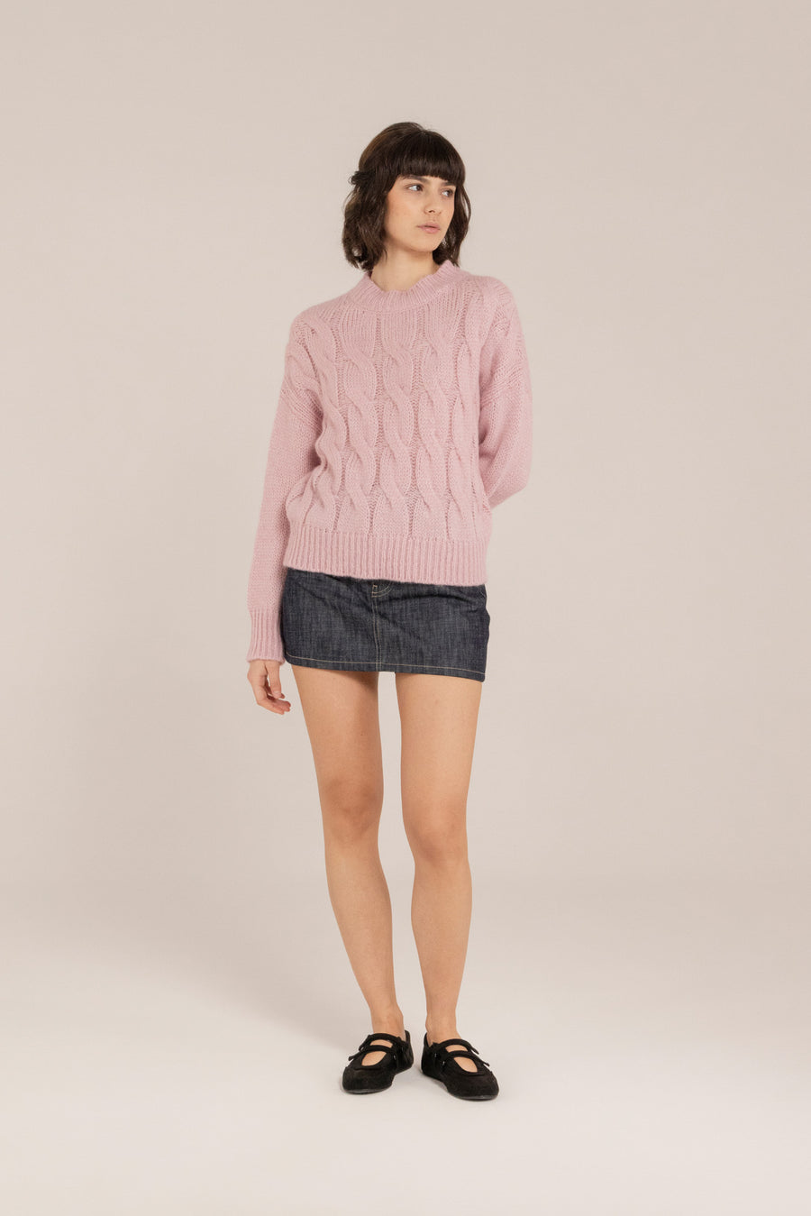 Baby Alpaca Cable Knit Crewneck –  Made in Tuscany