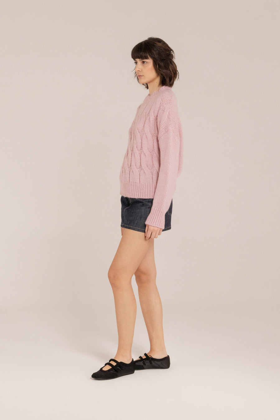Baby Alpaca Cable Knit Crewneck –  Made in Tuscany