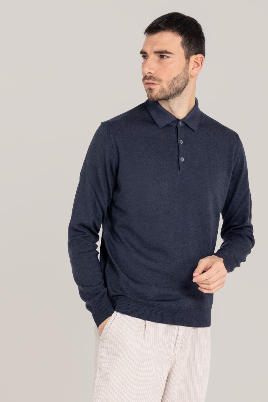Acid Dyed Merino Buttoned Polo –  Made in Tuscany