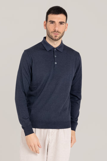 Acid Dyed Merino Buttoned Polo –  Made in Tuscany