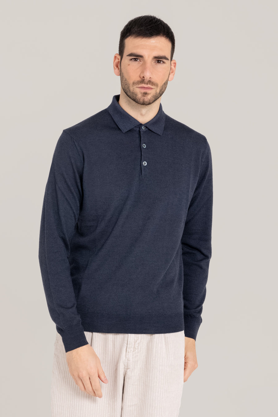 Acid Dyed Merino Buttoned Polo –  Made in Tuscany