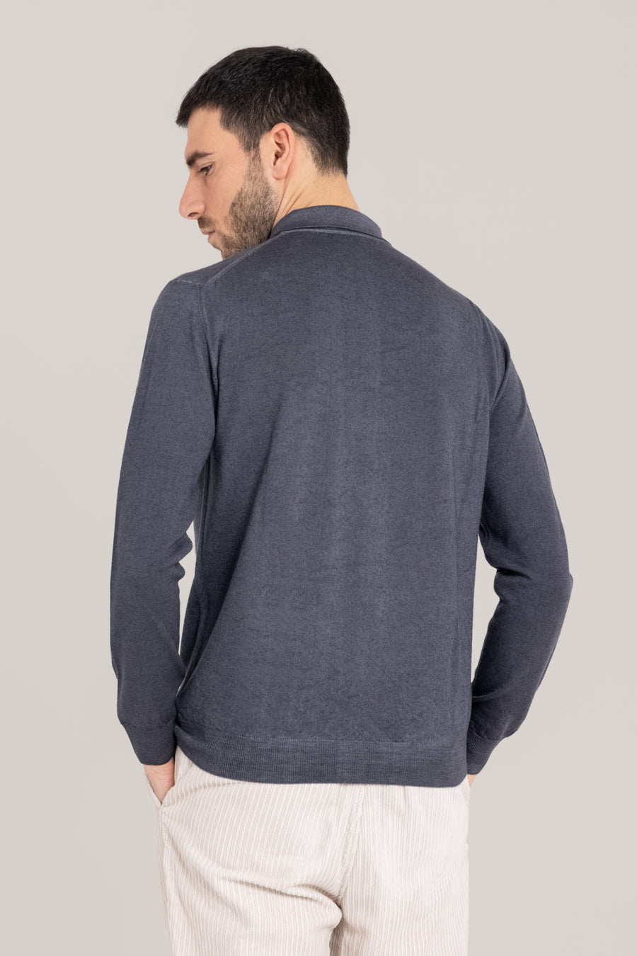 Acid Dyed Merino Buttoned Polo –  Made in Tuscany
