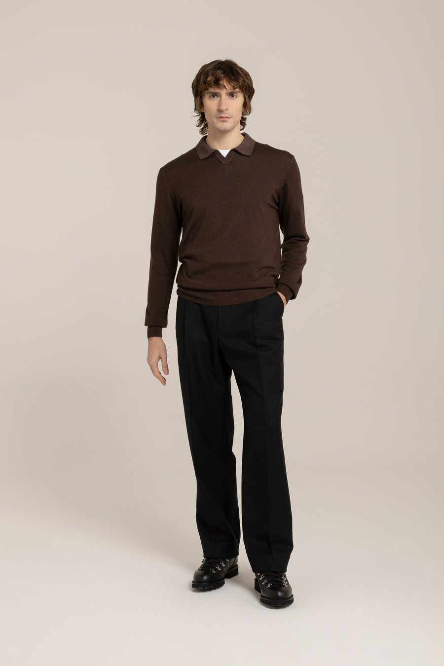 Säuregefärbter Merino-Rundhalsausschnitt – Hergestellt in der Toskana