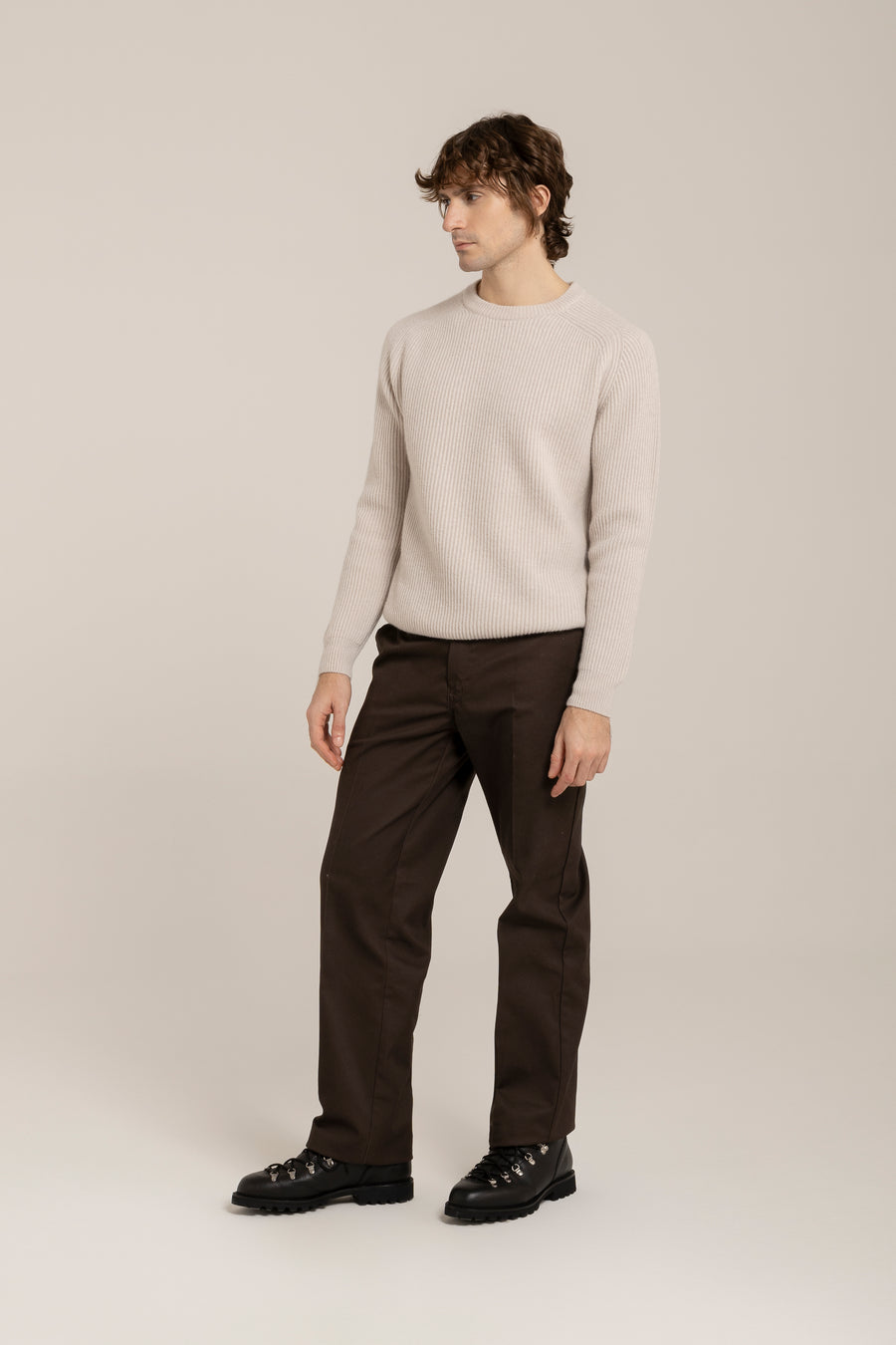 English Knitted Cashmere Blend Crewneck –  Made in Tuscany