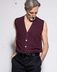 Extrafine Merino Buttoned Vest - Made in Tuscany