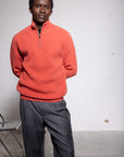 English Knitted Cashmere Blend Half Zip –  Made in Tuscany