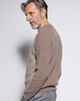Wool Cashmere Blend Mouliné Henley – Made in Tuscany