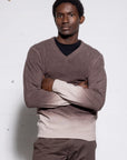 Airbrushed Wool Cashmere Blend V-Neck – Made in Tuscany