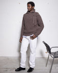 English Ribbed Wool Funnel-Neck Sweater – Made in Tuscany