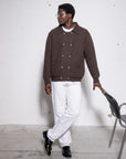 English Ribbed Wool Double-Breasted Shirt – Made in Tuscany