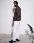 English Ribbed Wool Double-Breasted Shirt – Made in Tuscany