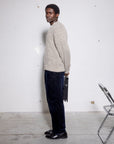 Superfine Alpaca Mouliné V-Neck - Made in Tuscany